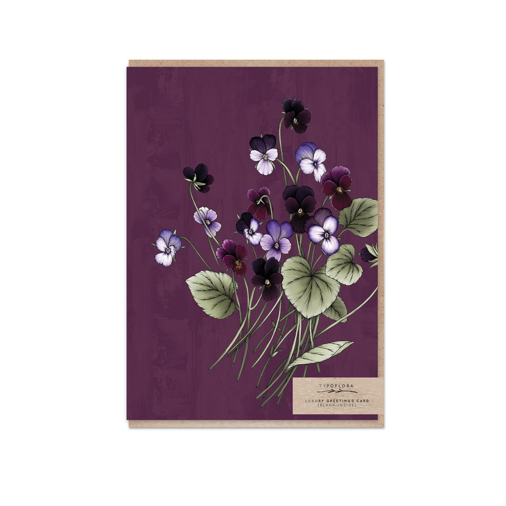 Typoflora Viola Portrait Greeting Card